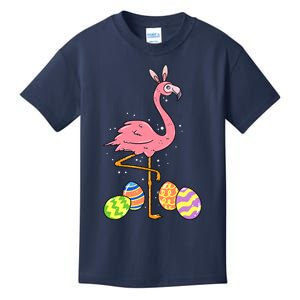 Easter Flamingo Easter Bunny Egg Basket Funny Easter Kids T-Shirt