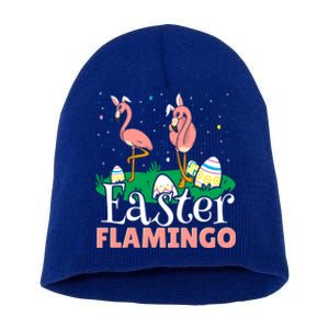 Easter Flamingo Easter Day Eggs Egg Hunting Cool Gift Short Acrylic Beanie