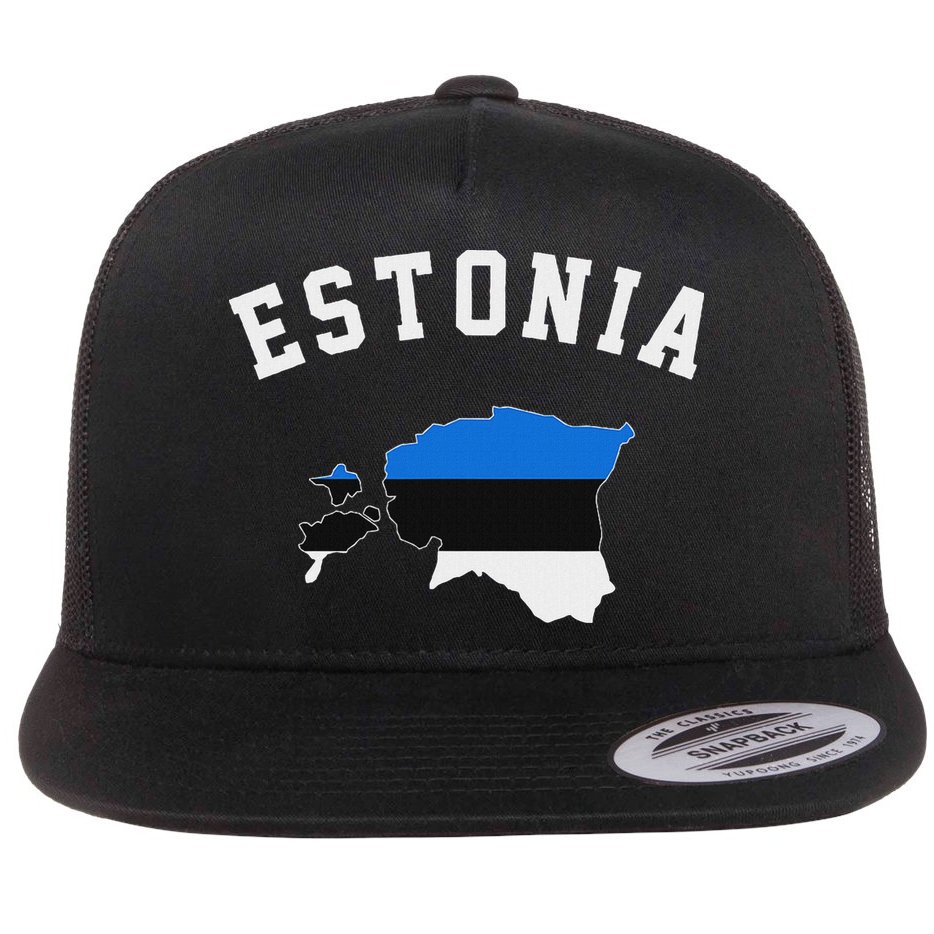 Estonian Flag Estonia Flat Bill Trucker Hat