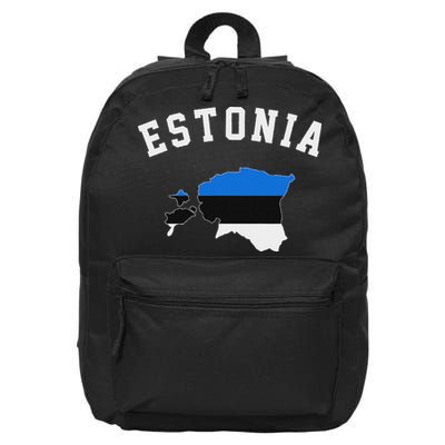 Estonian Flag Estonia 16 in Basic Backpack