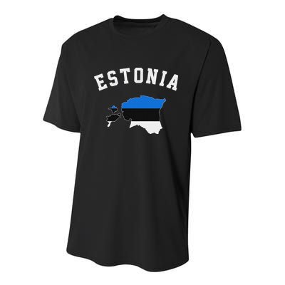Estonian Flag Estonia Youth Performance Sprint T-Shirt