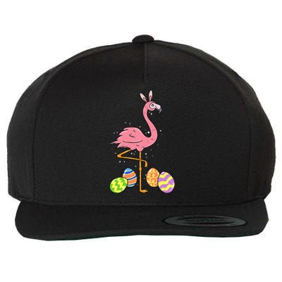 Easter Flamingo Easter Bunny Egg Basket Funny Easter Wool Snapback Cap