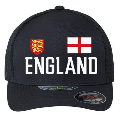 England Flag English Football Soccer Fan Flexfit Unipanel Trucker Cap