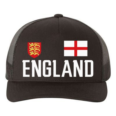 England Flag English Football Soccer Fan Yupoong Adult 5-Panel Trucker Hat