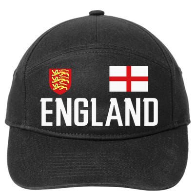 England Flag English Football Soccer Fan 7-Panel Snapback Hat