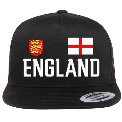 England Flag English Football Soccer Fan Flat Bill Trucker Hat