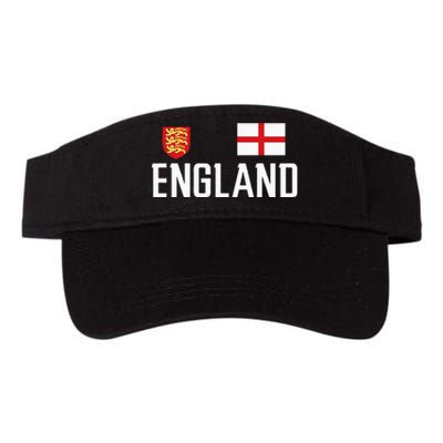 England Flag English Football Soccer Fan Valucap Bio-Washed Visor