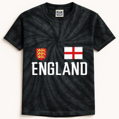 England Flag English Football Soccer Fan Kids Tie-Dye T-Shirt