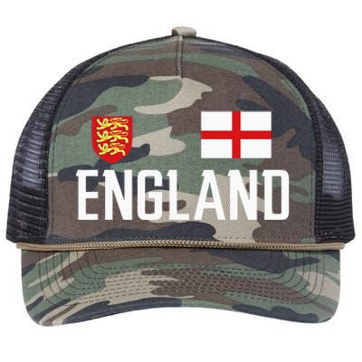 England Flag English Football Soccer Fan Retro Rope Trucker Hat Cap