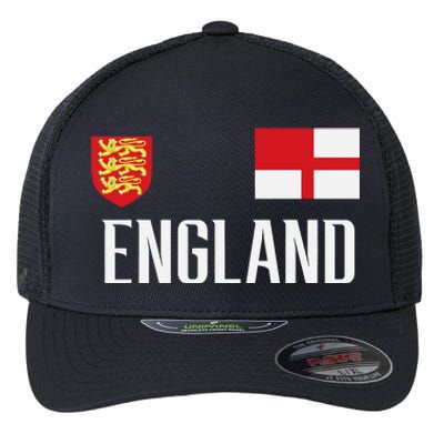 England Flag English Football Soccer Fan Flexfit Unipanel Trucker Cap