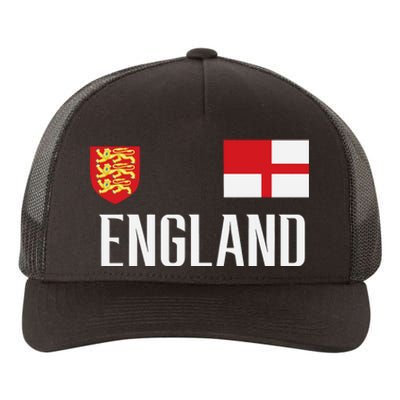 England Flag English Football Soccer Fan Yupoong Adult 5-Panel Trucker Hat