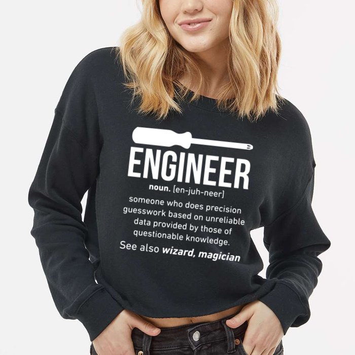 Engineer Funny Cropped Pullover Crew