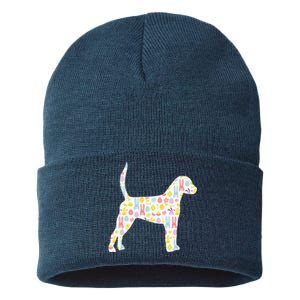 English Foxhound Easter Bunny Dog Silhouette Sustainable Knit Beanie