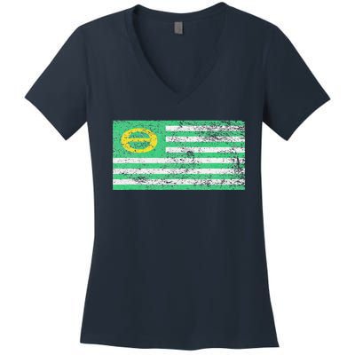 ECOLOGY FLAG ENVIRON TALISM EARTH DAY Women's V-Neck T-Shirt