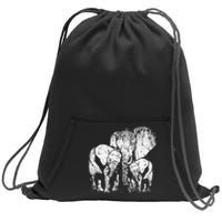 Elephant Family Elephant Sweatshirt Cinch Pack Bag