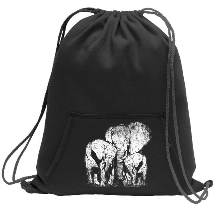 Elephant Family Elephant Sweatshirt Cinch Pack Bag