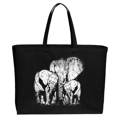 Elephant Family Elephant Cotton Canvas Jumbo Tote