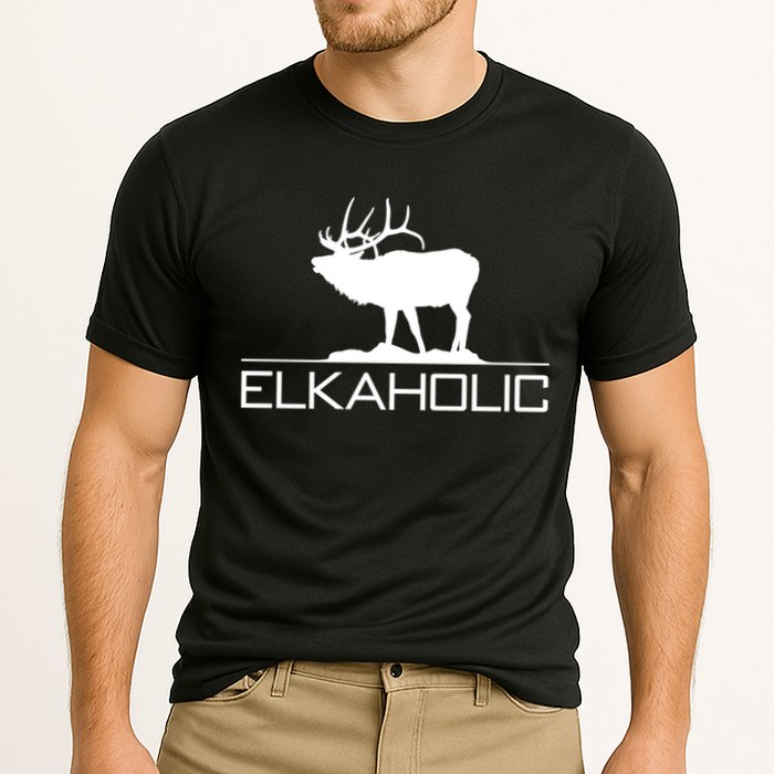 Elkaholic Funny Elk Hunting Gift Cooling Performance Crew T-Shirt