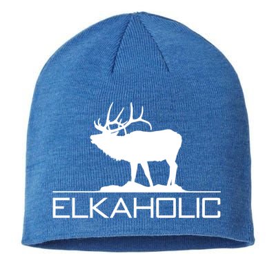 Elkaholic Funny Elk Hunting Gift Sustainable Beanie
