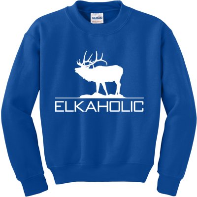 Elkaholic Funny Elk Hunting Gift Kids Sweatshirt