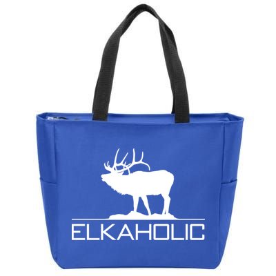 Elkaholic Funny Elk Hunting Gift Zip Tote Bag