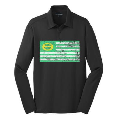 ECOLOGY FLAG ENVIRONMENTALISM EARTH DAY Silk Touch Performance Long Sleeve Polo