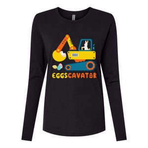 Easter Fashion Eggscavator Excavator Easter Womens Cotton Relaxed Long Sleeve T-Shirt