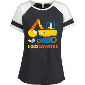 Easter Fashion Eggscavator Excavator Easter Enza Ladies Jersey Colorblock Tee