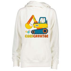 Easter Fashion Eggscavator Excavator Easter Womens Funnel Neck Pullover Hood