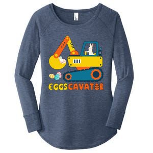 Easter Fashion Eggscavator Excavator Easter Women's Perfect Tri Tunic Long Sleeve Shirt