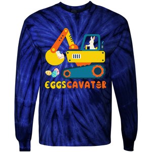 Easter Fashion Eggscavator Excavator Easter Tie-Dye Long Sleeve Shirt