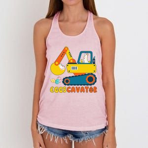 Easter Fashion Eggscavator Excavator Easter Women's Knotted Racerback Tank