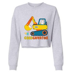 Easter Fashion Eggscavator Excavator Easter Cropped Pullover Crew