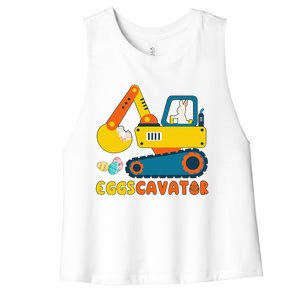 Easter Fashion Eggscavator Excavator Easter Women's Racerback Cropped Tank