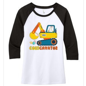 Easter Fashion Eggscavator Excavator Easter Women's Tri-Blend 3/4-Sleeve Raglan Shirt