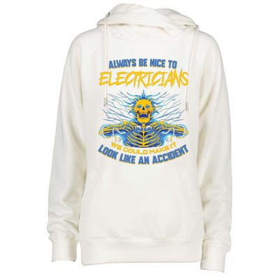 Electrician Funny For Electrical Engineer Electricity Womens Funnel Neck Pullover Hood