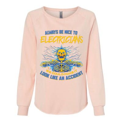 Electrician Funny For Electrical Engineer Electricity Womens California Wash Sweatshirt