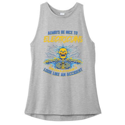 Electrician Funny For Electrical Engineer Electricity Ladies PosiCharge Tri-Blend Wicking Tank