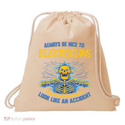 Electrician Funny For Electrical Engineer Electricity Drawstring Bag