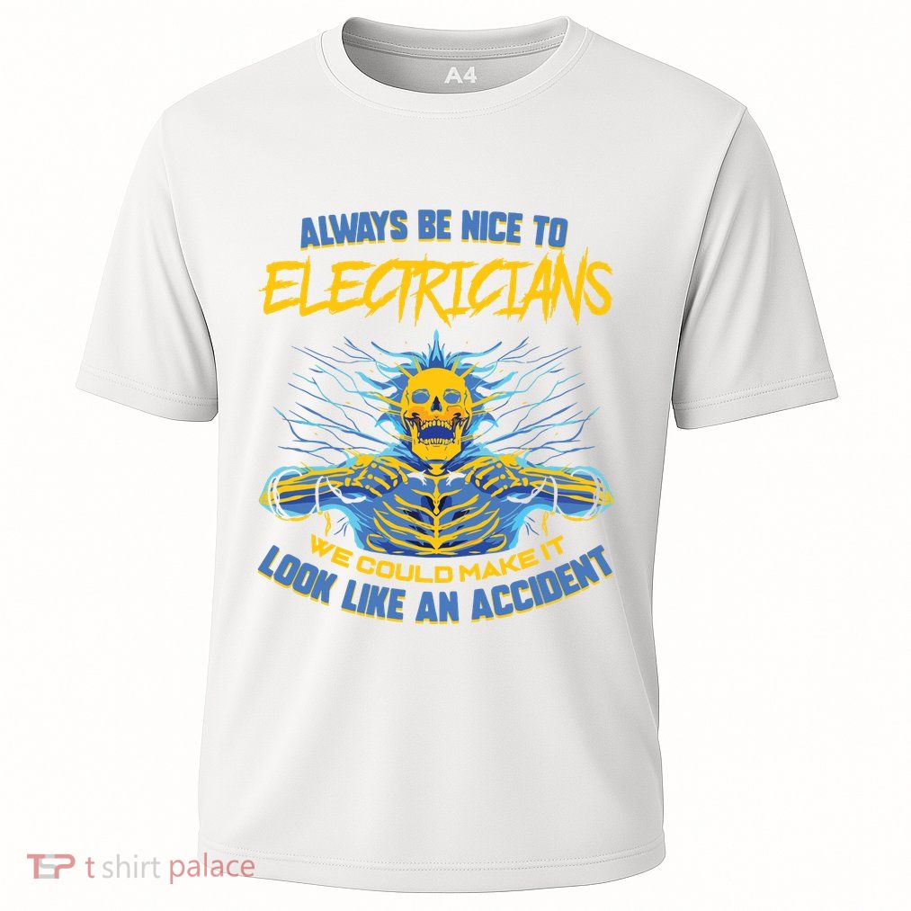 Electrician Funny For Electrical Engineer Electricity Cooling Performance Crew T-Shirt