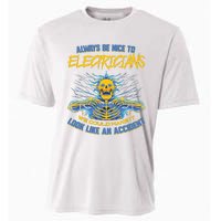 Electrician Funny For Electrical Engineer Electricity Cooling Performance Crew T-Shirt