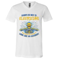 Electrician Funny For Electrical Engineer Electricity V-Neck T-Shirt