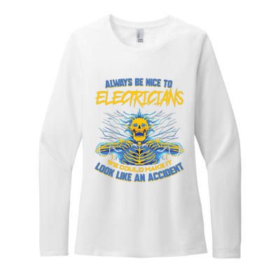 Electrician Funny For Electrical Engineer Electricity Womens CVC Long Sleeve Shirt