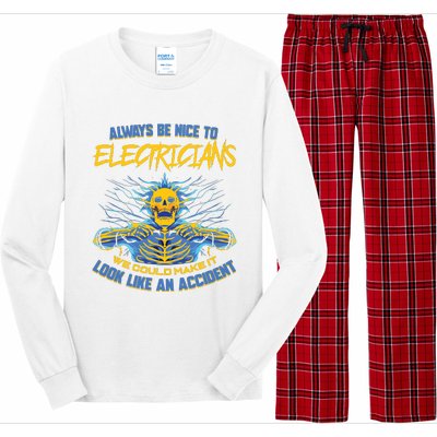 Electrician Funny For Electrical Engineer Electricity Long Sleeve Pajama Set