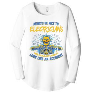 Electrician Funny For Electrical Engineer Electricity Women's Perfect Tri Tunic Long Sleeve Shirt