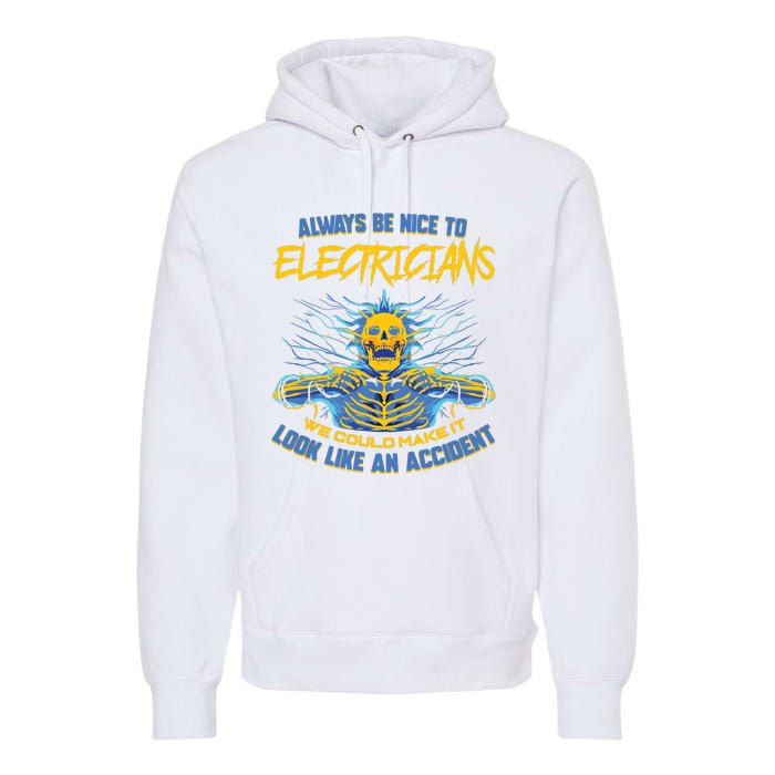 Electrician Funny For Electrical Engineer Electricity Premium Hoodie