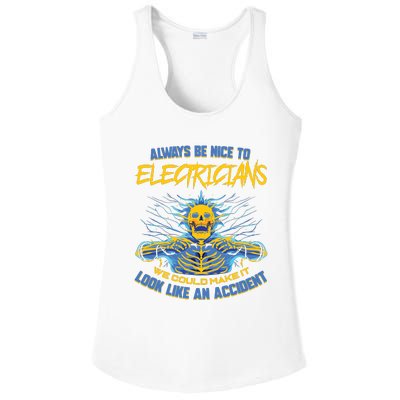 Electrician Funny For Electrical Engineer Electricity Ladies PosiCharge Competitor Racerback Tank