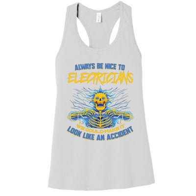 Electrician Funny For Electrical Engineer Electricity Women's Racerback Tank