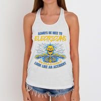 Electrician Funny For Electrical Engineer Electricity Women's Knotted Racerback Tank