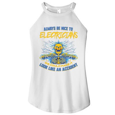 Electrician Funny For Electrical Engineer Electricity Women's Perfect Tri Rocker Tank